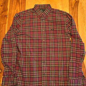FRED PERRY RED TARTAN LONG SLEEVE
